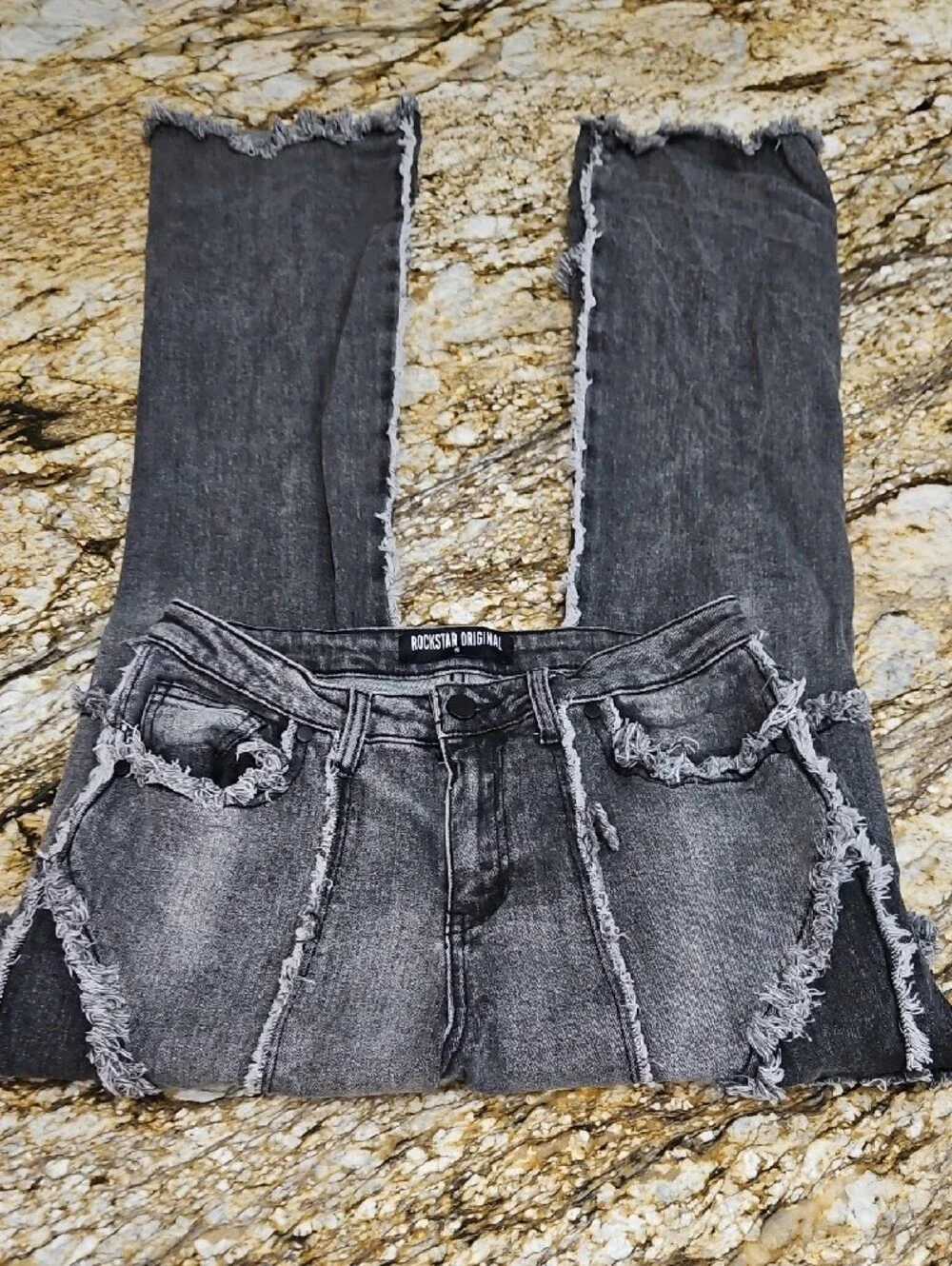 Rockstar Original Men's Distressed Grey Jeans. Size S (28/34)